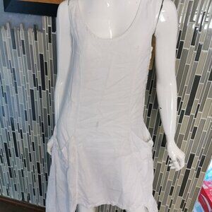 Completo Lino by Arthurio Dress medium white lagenlook artsy asymmetrical 0319